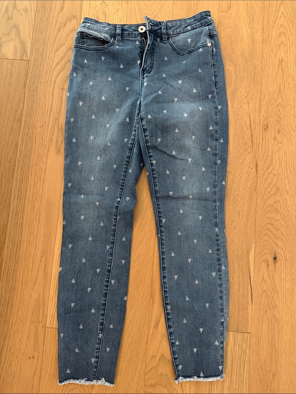 Women's Blue Printed Skinny Jeans